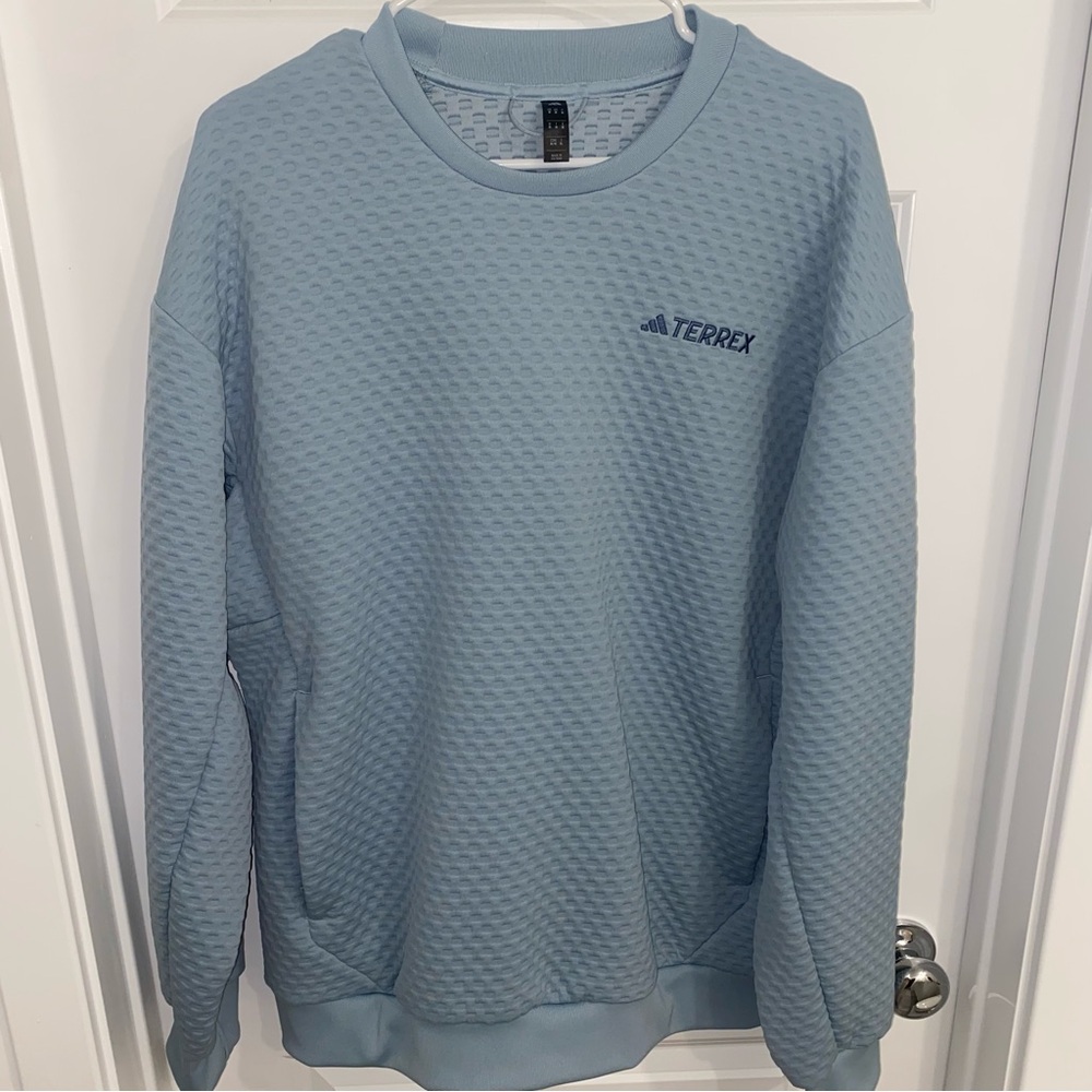 adidas Terrex Light Blue Textured Crewneck Sweater